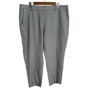Wildfang The Empower Slim Crop Trouser Pants 18 Black White Houndstooth